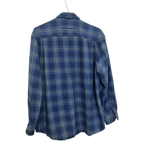 Duluth Trading Co Mens Large Blue Plaid Button Down L/S Flannel Cotton Shirt EUC - Picture 4 of 4